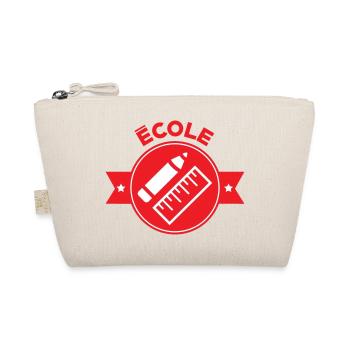 Logo École : Écusson Rouge Matériel de Géométrie - Trousse biologique - nature - Devant