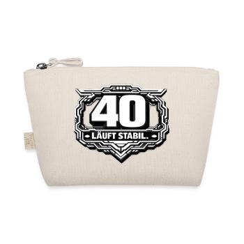 40 Läuft Stabil Badge - Bio-Täschchen - Natur - Vorne