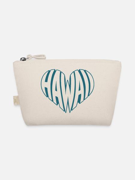 Hawaii, Hawai kantiges HerzTypo-Design - Bio-Täschchen - Natur