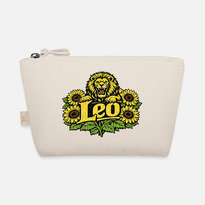 Leo Sunflower Crest Organic Pouch