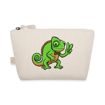 Chameleon Gentleman Peace Sign - Organic Pouch - nature - Front