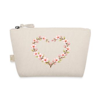 Heart of Cherry Blossoms Spring Motif - Organic Pouch - nature - Front