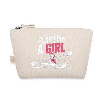 Kayak Girl Shirt Play Like A Girl Gift - Organic Pouch - nature - Front