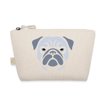 Pug , Dog head - Organic Pouch - nature - Front