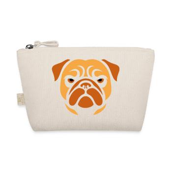 Pug , Dog head - Organic Pouch - nature - Front