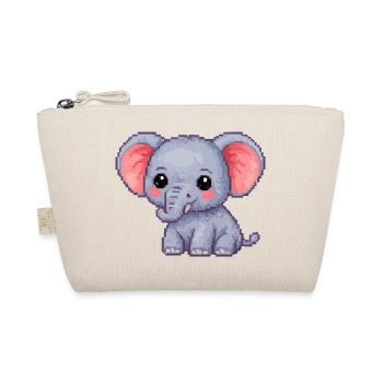 Little Pixel Elephant Cuddly Hero - Organic Pouch - nature - Front