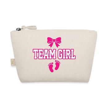 Team Girl Schleife Fußspuren Design - Bio-Täschchen - Natur - Vorne