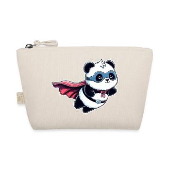 Panda Bear Hero Bear Superhero Teddy - Organic Pouch - nature - Front