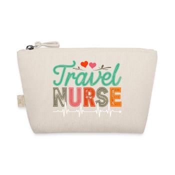 Travel Nurse Design Heartbeat Travel Nurse - Organic Pouch - nature - Front