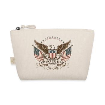 America 250 Years 1776–2026 Vintage Patriotic Eagl - Organic Pouch - nature - Front