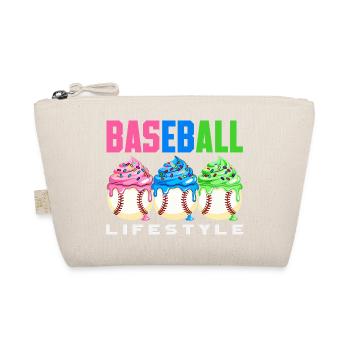 Baseball Lifestyle Cupcakes Sweet - Organic Pouch - nature - Front