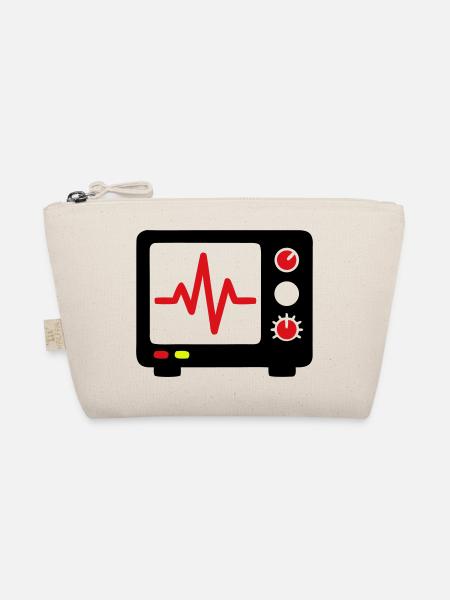 EKG Monitor Herzschlag Medizin - Bio-Täschchen - Natur - Vorne