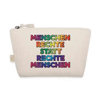 Cooles Regenbogen Motiv gegen Rechts & Fans - Bio-Täschchen - Natur - Vorne