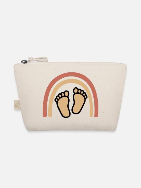 Baby Feet Rainbow Boho - Organic Pouch - nature - Front