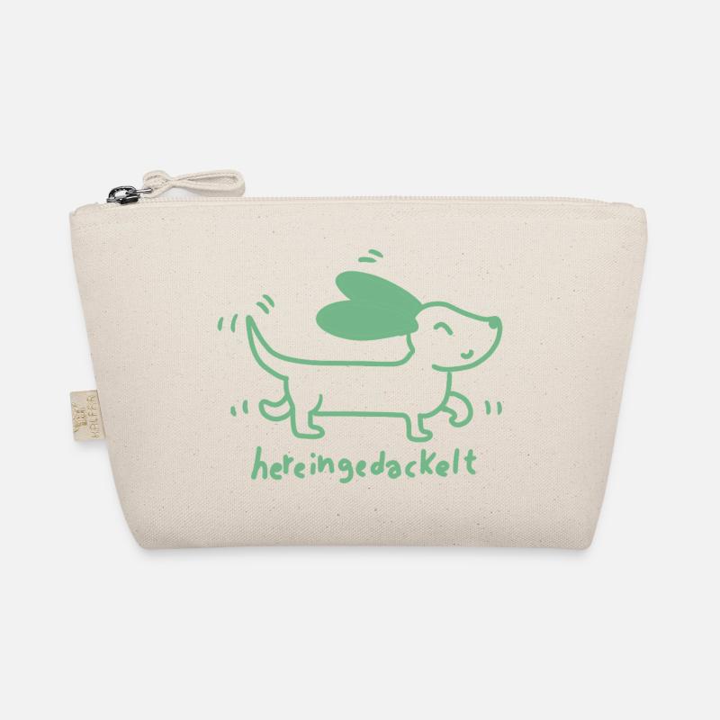  Dackel verspielt, handgezeichnet Bio-Täschchen