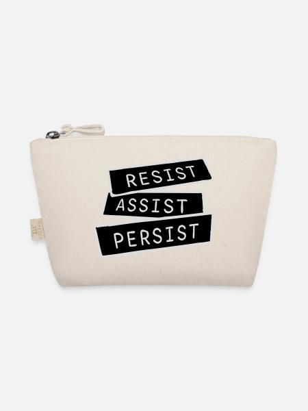 Resist Assist Persist Aktivismus Motivation Logo - Bio-Täschchen - Natur - Vorne