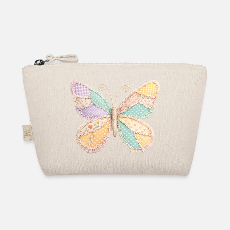 Schmetterling Patchwork Vintage Cottagecore Bio-Täschchen