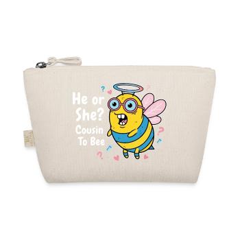Gender Reveal Baby Shower He Or She Cousin To Bee - Organic Pouch - nature - Front