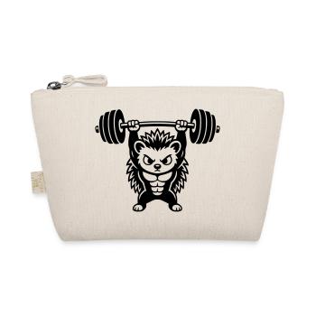 Muscle hedgehog lifts heavy dumbbell - Organic Pouch - nature - Front