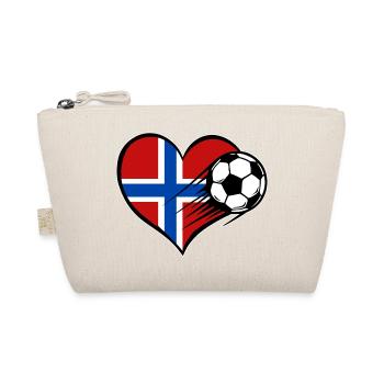Norway Flag Football with Heart - Organic Pouch - nature - Front