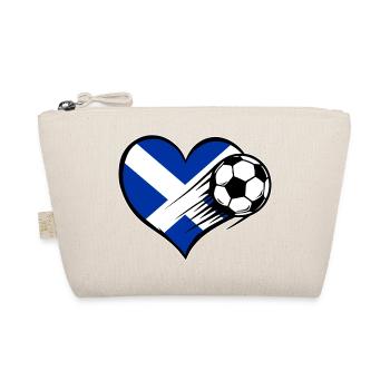 Schottland Flagge Fußball mit Herz - Bio-Täschchen - Natur - Vorne