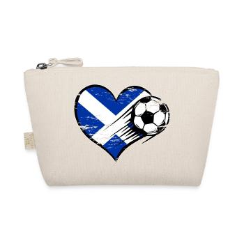 Scotland flag football with heart used - Organic Pouch - nature - Front