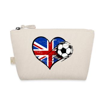 Great Britain flag football with heart used - Organic Pouch - nature - Front