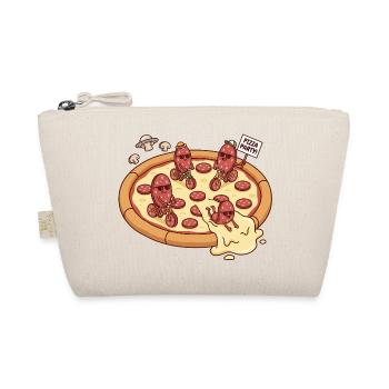 Pizza Party Salami Radfahrer Pilz Universum - Bio-Täschchen - Natur - Vorne
