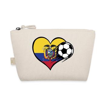 Ecuador Flag Football with Heart - Organic Pouch - nature - Front