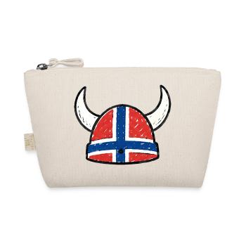 Norwegen Wikingerhelm – Lustiges Viking Design - Bio-Täschchen - Natur - Vorne