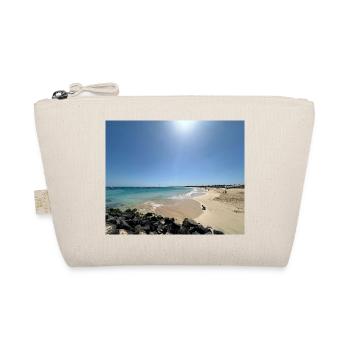 Strand in der Sonne: Blau und Sand - Bio-Täschchen - Natur - Vorne