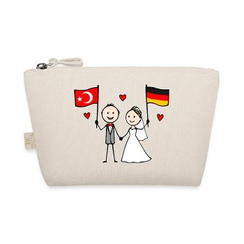 Wedding Couple Turkey Germany Flag - Organic Pouch - nature - Front