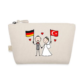 Wedding couple Germany Turkey Flag - Organic Pouch - nature - Front