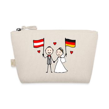 Wedding Couple Austria Germany Flag - Organic Pouch - nature - Front