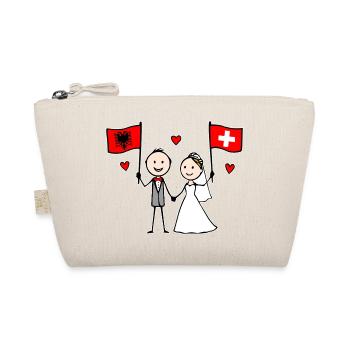 Wedding Couple Albania Switzerland Flag - Organic Pouch - nature - Front