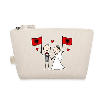 Wedding Couple Albania Flag - Organic Pouch - nature - Front