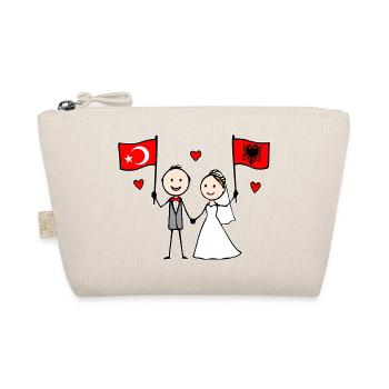 Wedding Couple Turkey Albania Flag - Organic Pouch - nature - Front