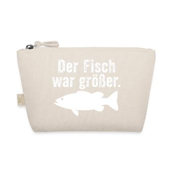 Der Fisch war größer Lustiger Anglerspruch Angel - Bio-Täschchen - Natur - Vorne