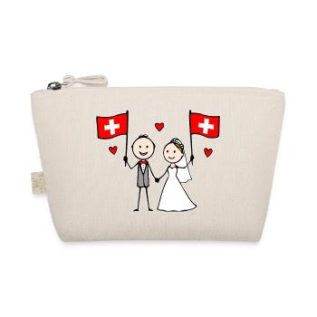 Wedding couple Switzerland flag - Organic Pouch - nature - Front