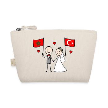 Wedding Couple Morocco Turkey Flag - Organic Pouch - nature - Front