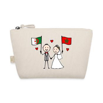 Hochzeitspaar Algerien Marokko Flagge - Bio-Täschchen - Natur - Vorne