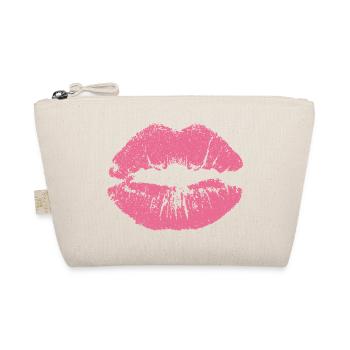 Bouche embrassante avec rouge à lèvres imprint rose - Trousse biologique - nature - Devant