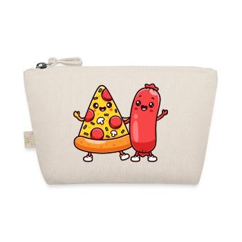 Pizzastück und Wurstfreunde - Bio-Täschchen - Natur - Vorne