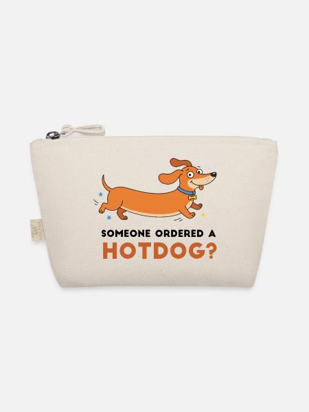 Hot dog? Playful Dachshund Illustration - Organic Pouch - nature