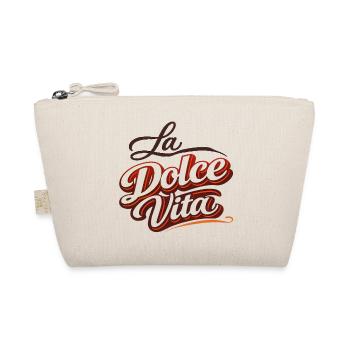 La Dolce Vita Retro Script - Bio-Täschchen - Natur - Vorne