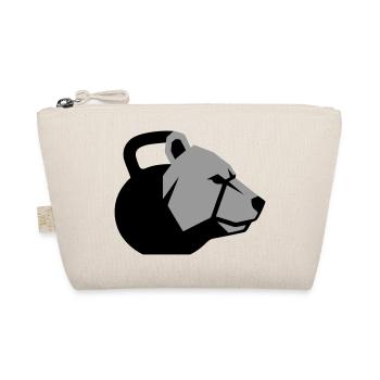 dynamic bear head with kettlebell - Organic Pouch - nature - Front