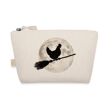 Chicken Witch's Broom Full Moon T-Shirt Halloween - Organic Pouch - nature - Front