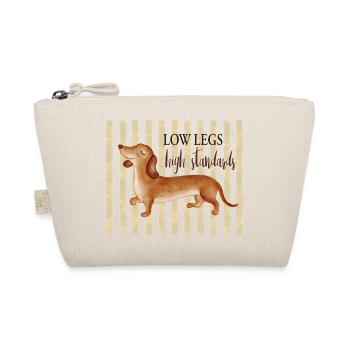 Low Legs High Standards – Lustiger Dackel - Bio-Täschchen - Natur - Vorne