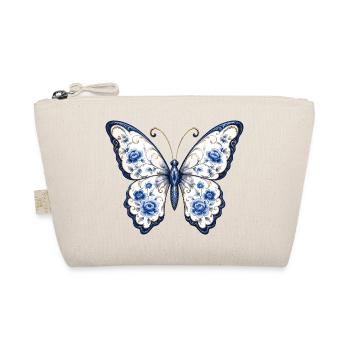 Blue Blossom Butterfly Motif - Organic Pouch - nature - Front