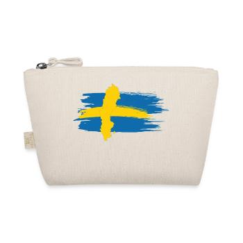 Schweden – Blau Gelb Landkarte Brush Design - Bio-Täschchen - Natur - Vorne